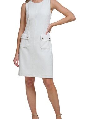 Tommy Hilfiger Ivory Sleeveless Shift Dress